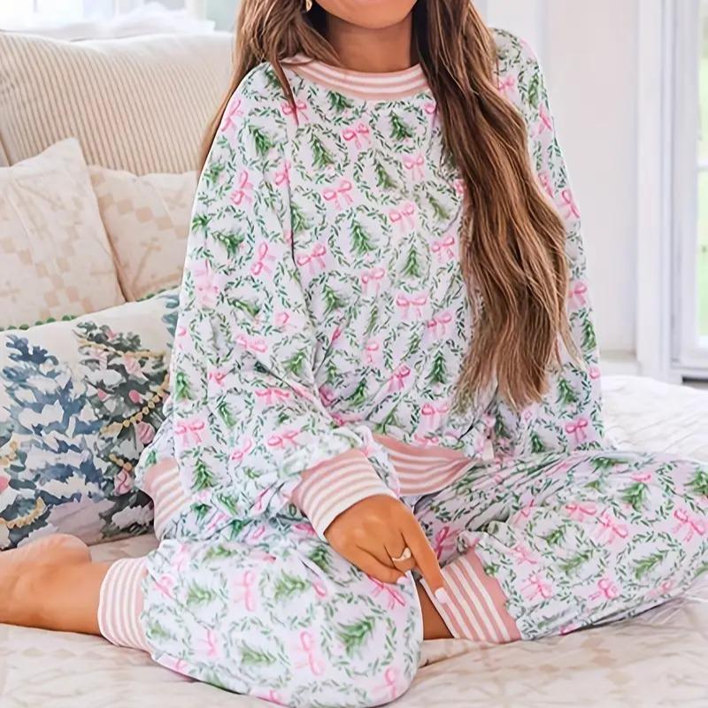 Iris Anne | Cozy Christmas Bow Pyjama Set
