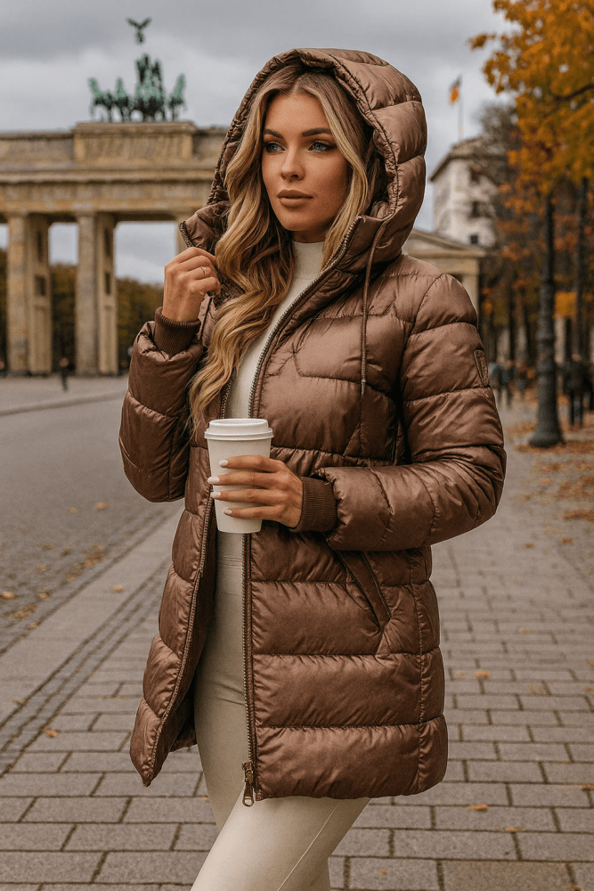 Harriet | Long Quilted Coat with Hood
