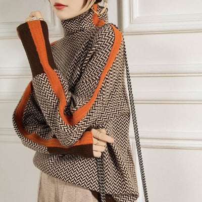 Beatrice | Merino Wool-Blend High-Neck Knit Jumper