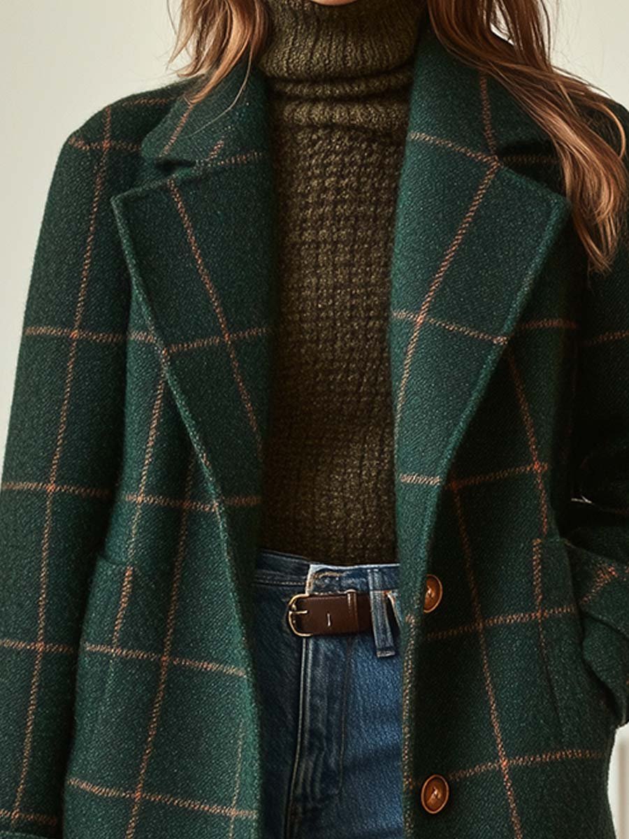 Frances | Classic Checked Wool Coat