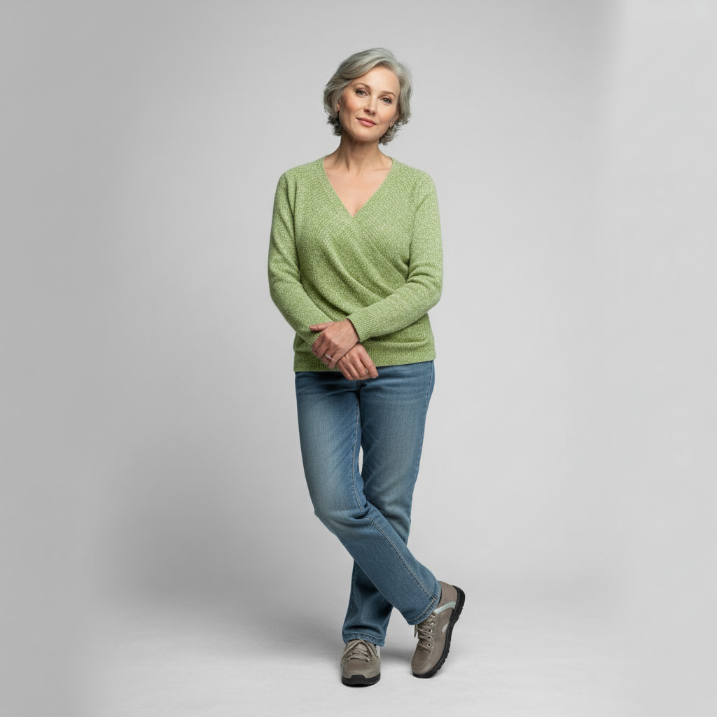 Eleanor | Soft V-Neck Draped Knit Jumper