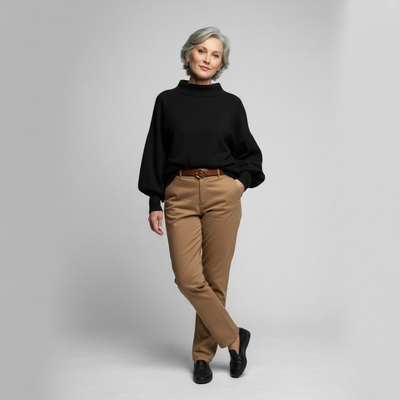 Audrey | High-Neck Merino Wool-Blend Knit Top